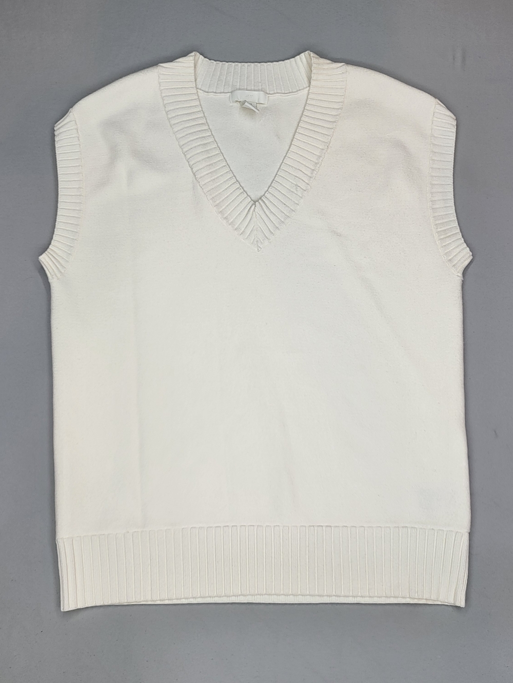 H&M White Ribbed Knit Sleeveless Top